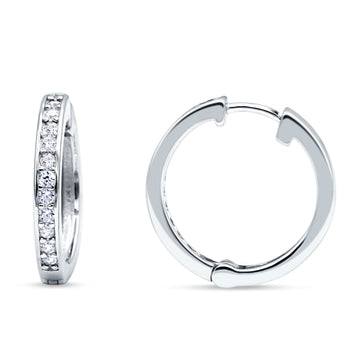 Minimalist Huggie Hoop Earrings Cubic Zirconia 925 Sterling Silver Wholesale